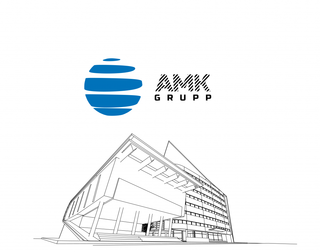 Вариант большого логотипа фирмы amkgrup.ru amkgrup - Производство профнастила и сэндвич-панелей